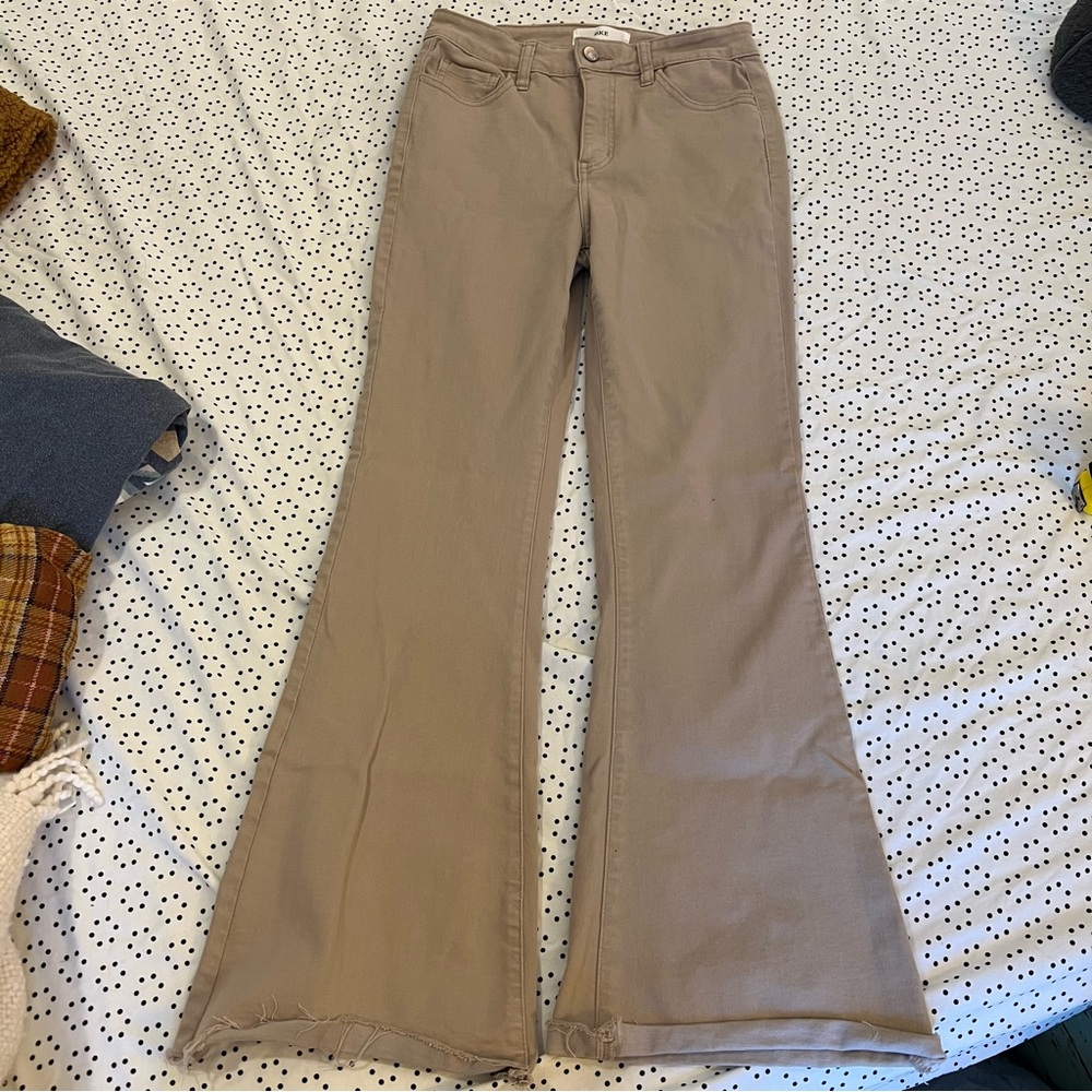 BKE Khaki High Rise Cropped Flares 25